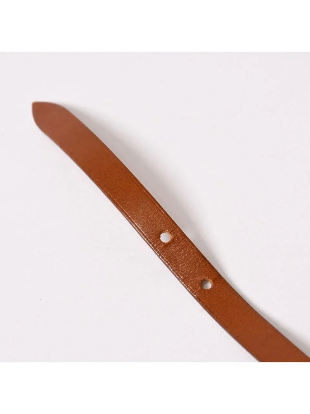 Hermes Belt Motif Leather Bracelet Brown 925 Sterling Silver